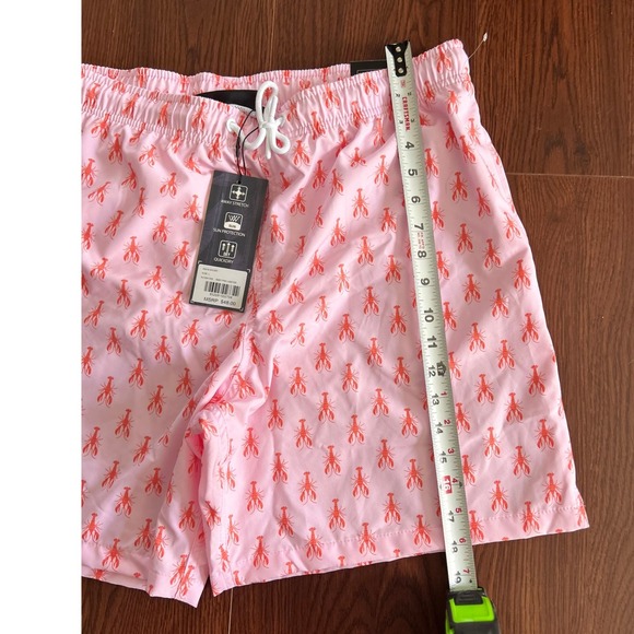 Members Only Lobster Swim Shorts 4-Way Stretch Quick Dry Pink Size L - Picture 3 of 9